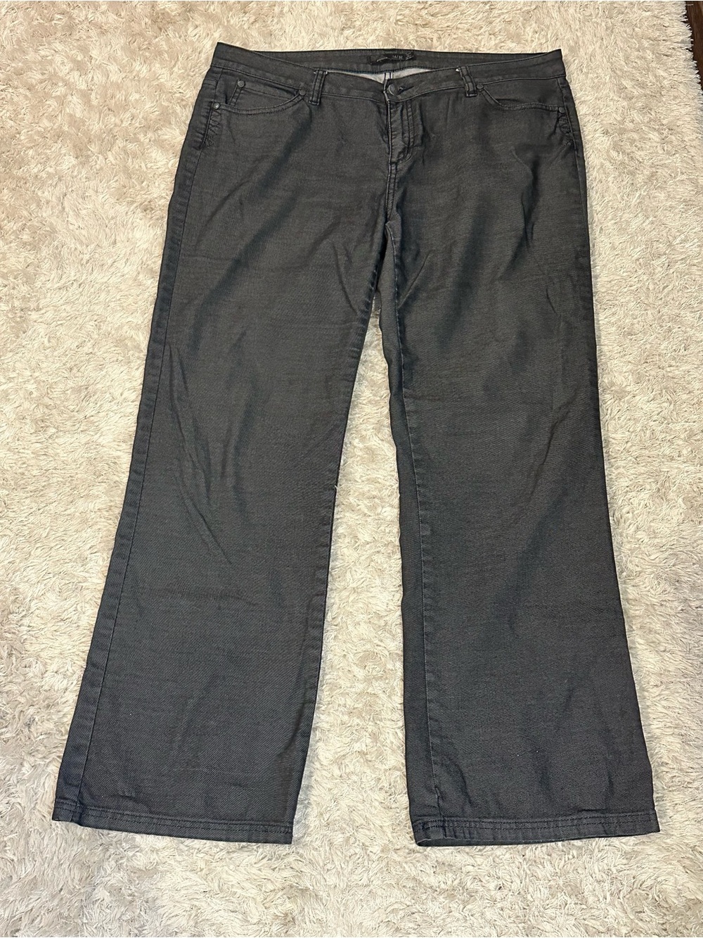 Prana Jada Dark Grey Charcoal Wide Leg Jeans - 14/32
